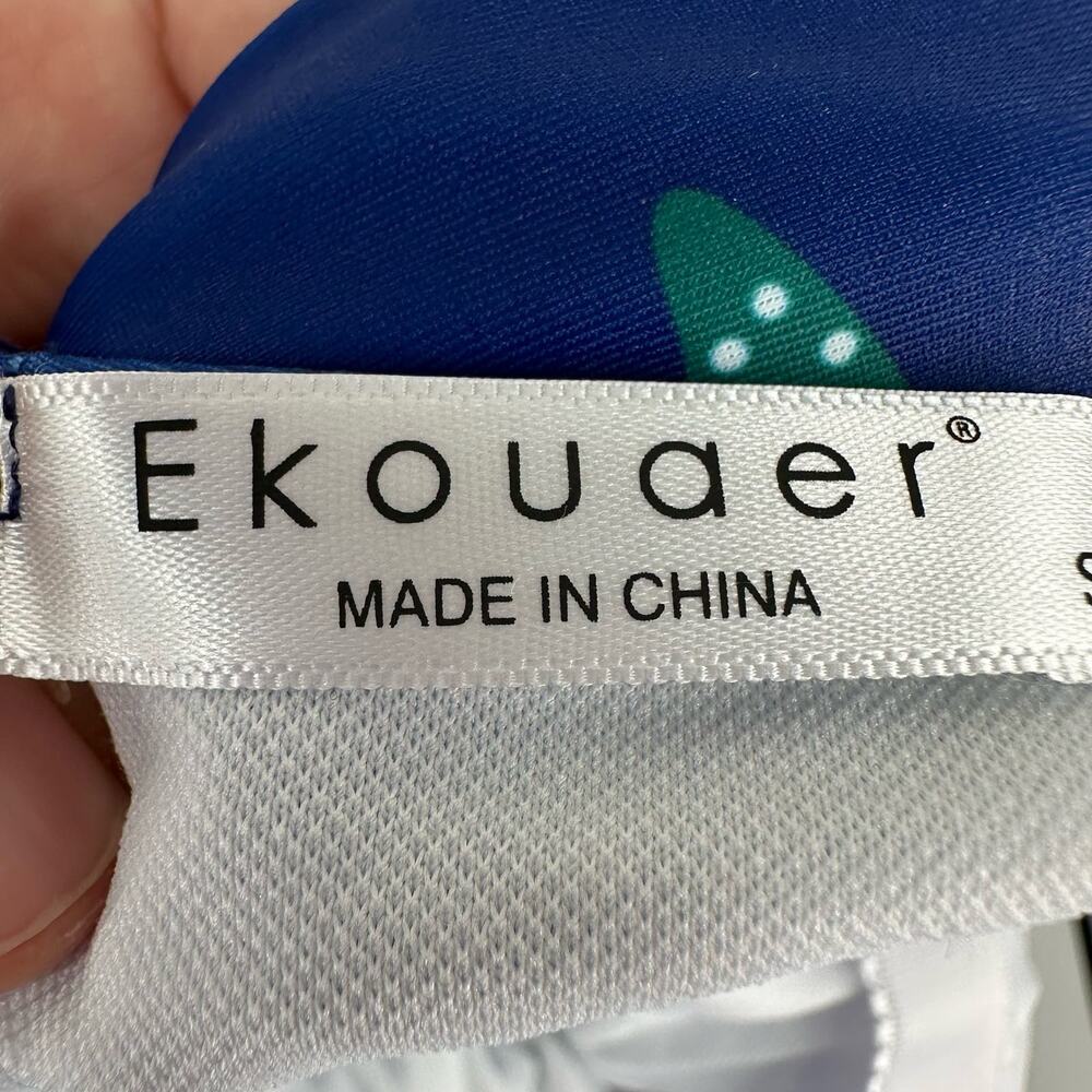 NEW Ekauer Blue Cacti One-Piece Swimsuit Small - Picture 10 of 11